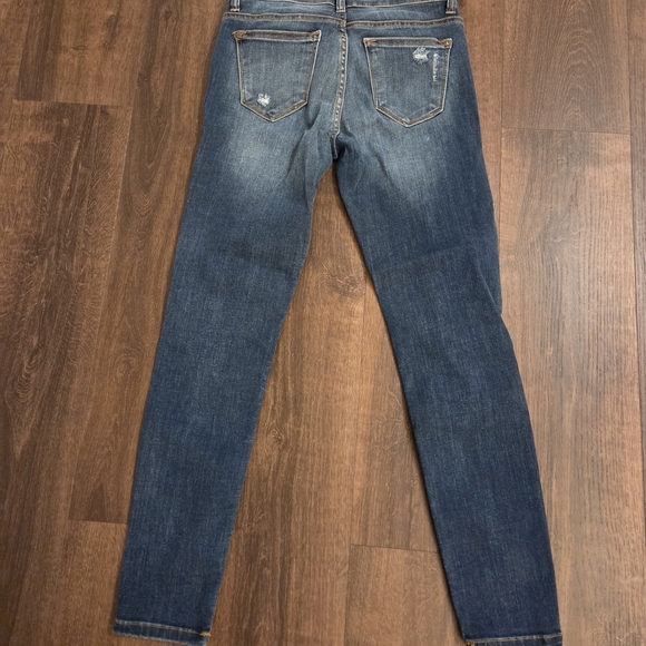 Judy Blue Distressed Skinny Jeans with Red Highlights - Picture 5 of 7